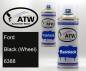 Preview: Ford, Black (Wheel), 6388: 400ml Sprühdose + 400ml Klarlack - Set, von ATW Autoteile West.